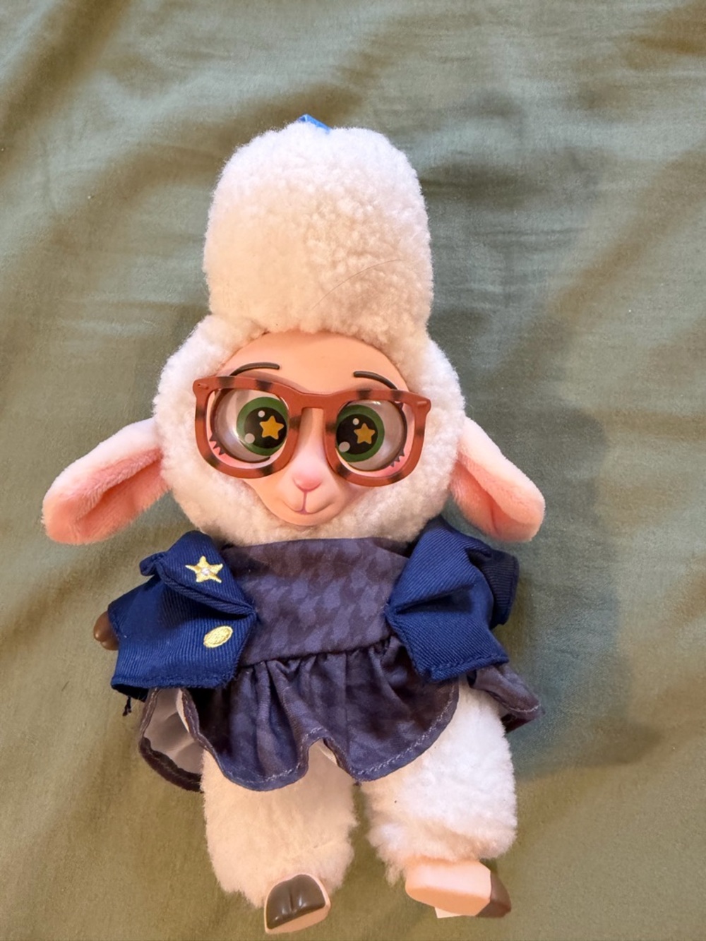 Starry-Eyed Lamb Plush in Navy Outfit